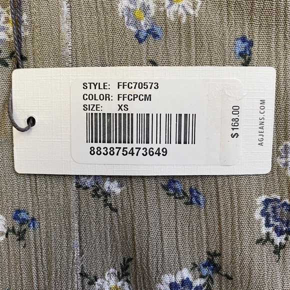 AG Maggie Tank Top, Spaghetti Straps, Floral, Patchouli Multi (Tan), XS NWT - Picture 6 of 12